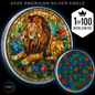 In Stock! 2025 Silver Eagle Mosaic Lion "Majesty" 1oz Colorized .999 Silver Coin