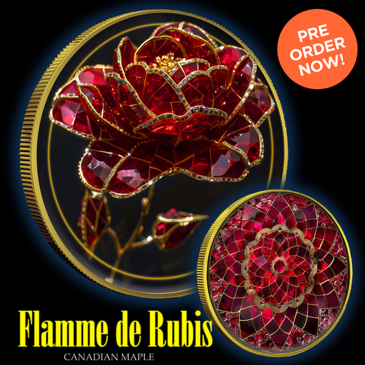 In Stock! 2024 Canada Maple Flamme de Ruis .9999 Silver 1oz Colorized Coin