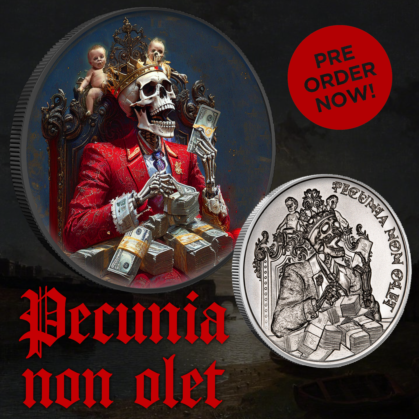 In Stock! Veritas Numisma Series – Enduring Latin Maxims – Pecunia Non Olet – 1oz .999 Silver