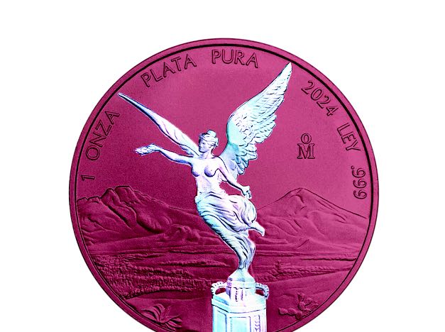 In Stock! 2024 Mexico Libertad Space Pink Holograph 1oz .999 Silver Coin