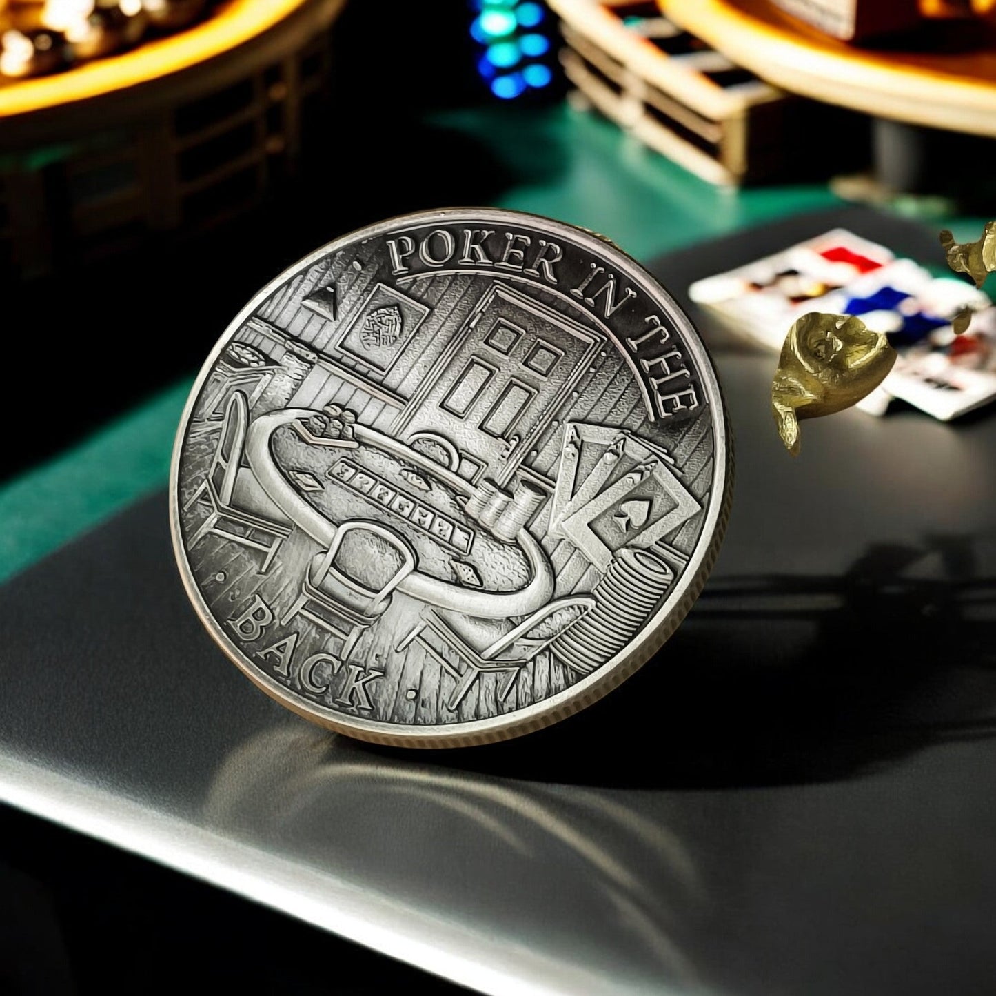 In Stock! Cheeky Liquor/Poker Chip .999 Copper 1oz ADVP Antique Silver Plating