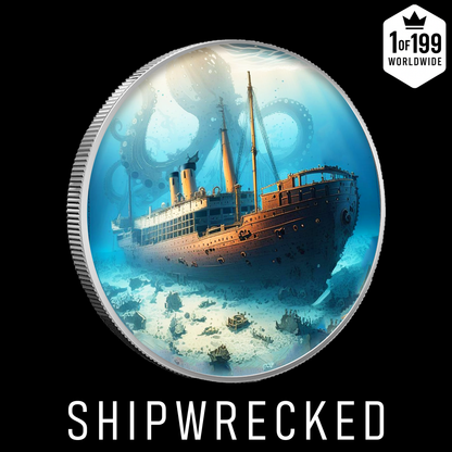 In Stock! 2025 Shipwrecked Tilawa 1oz .999  Silver Colorized Coin