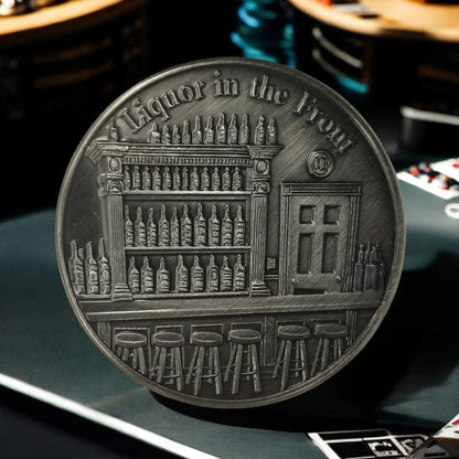 In Stock! Cheeky Liquor/Poker Chip .999 Copper 1oz ADVP Antique Silver Plating