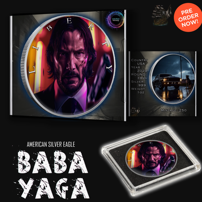 In Stock! 2025 ASE Silver Eagle Baba Yaga Edition 1oz .999 Silver Coin Colorized