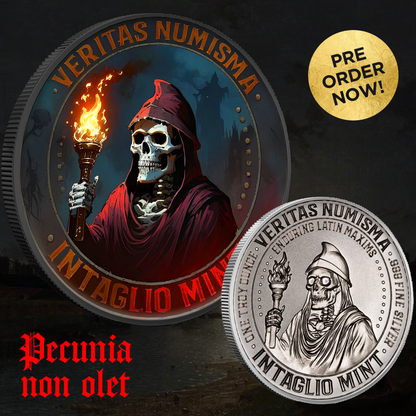 In Stock! Veritas Numisma Series – Enduring Latin Maxims – Pecunia Non Olet – 1oz .999 Silver