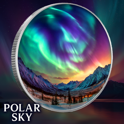 In Stock! 2025 Silver Eagle Aurora Polar Sky Colorized 1oz .999 Silver Coin