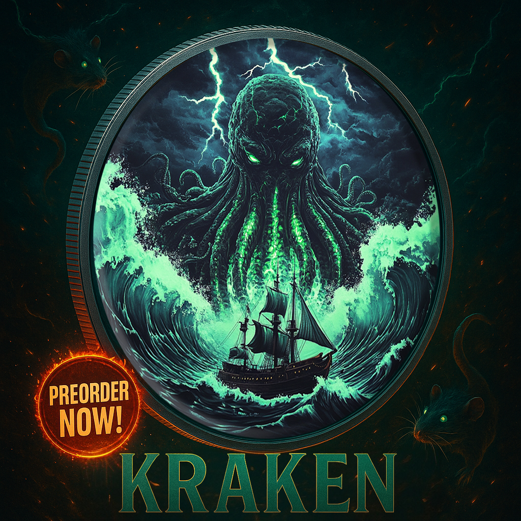 In Stock! 2025 Canada Maple "Kraken" 1oz Colorized .999 Silver Coin