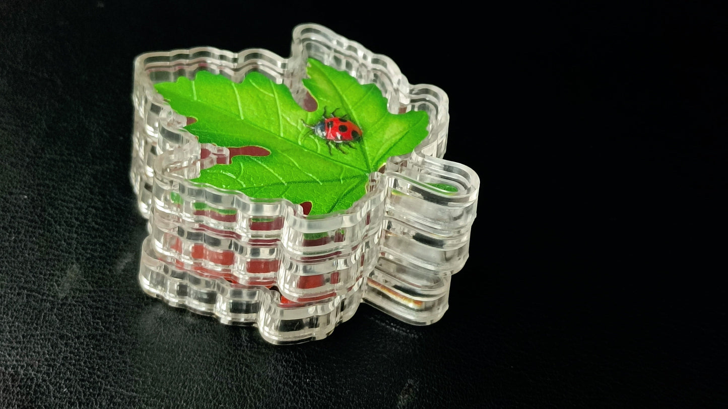 In Stock! 2025 Trio Leaves of Color 1.5g (per leaf) Shaped Stacker .999 Silver
