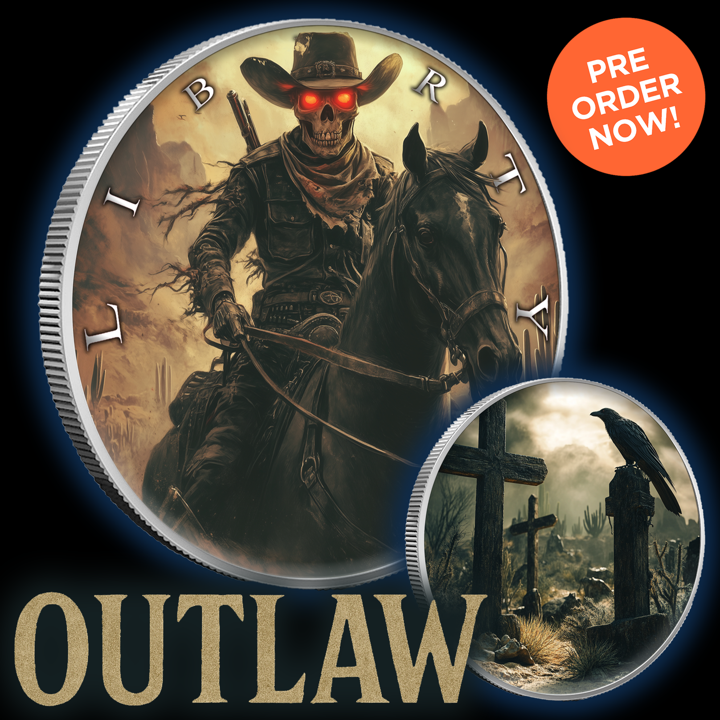 In Stock! 2024 Silver Eagle Outlaw Edition 1oz .999 Silver Coin
