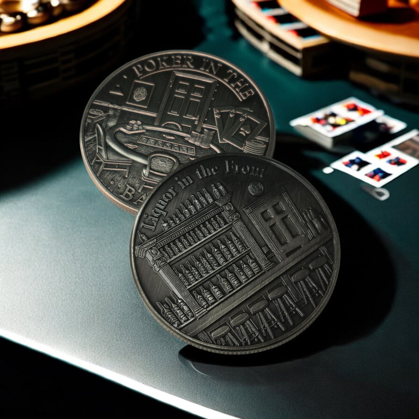 In Stock! Cheeky Liquor/Poker Chip .999 Copper 1oz ADVP Antique Silver Plating