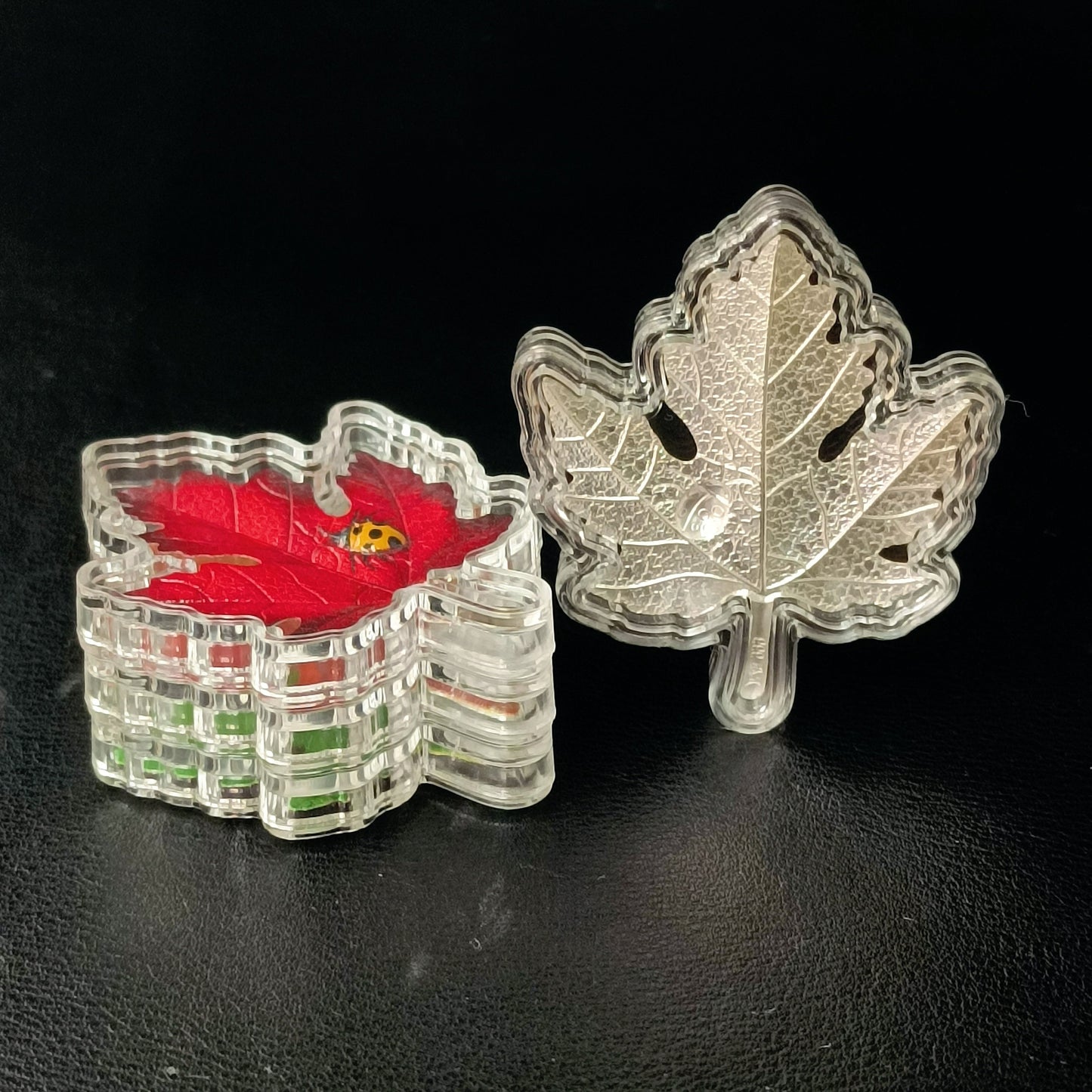 In Stock! 2025 Trio Leaves of Color 1.5g (per leaf) Shaped Stacker .999 Silver