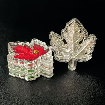In Stock! 2025 Trio Leaves of Color 1.5g (per leaf) Shaped Stacker .999 Silver