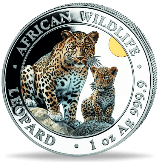 2024 Somalia Leopard Colorized 1 oz Silver Coin (07/01)