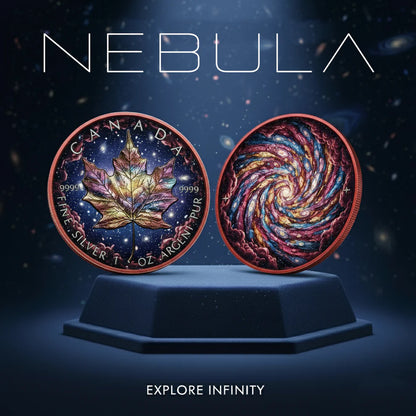 Pre-Sale: 2025 Canada Maple Colorized Nebula 1oz .9999 Silver Coin. 199 mintage.