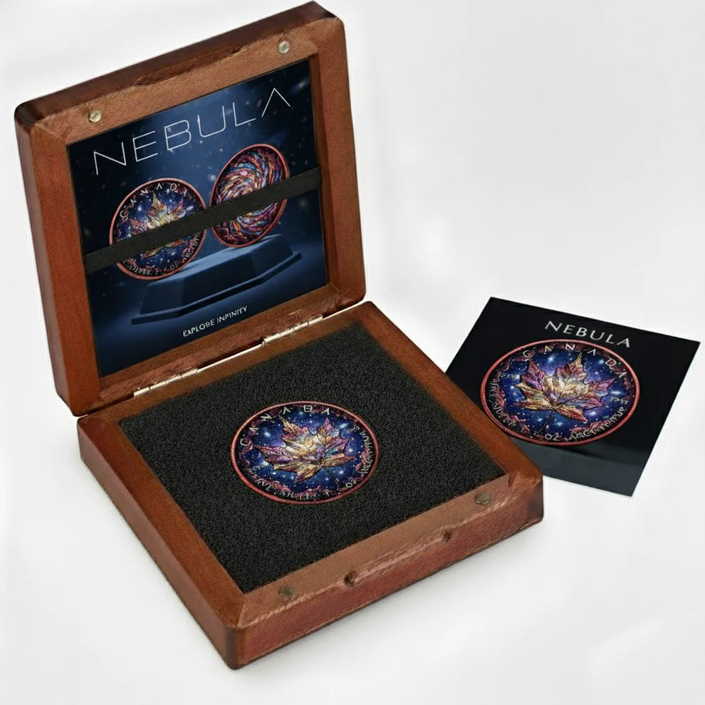 Pre-Sale: 2025 Canada Maple Colorized Nebula 1oz .9999 Silver Coin. 199 mintage.