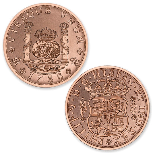 Intaglio Mint 1733 Spanish Pillar Dollar Tribute 1 oz Copper Round (07/13)