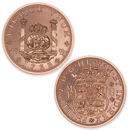 Intaglio Mint 1733 Spanish Pillar Dollar Tribute 1 oz Copper Round (07/13)