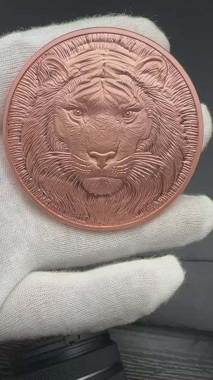 Pre-Sale: 2025 Nature Tiger Hi Relief Proof and Enhanced Finish 5oz .999 Fine Copper