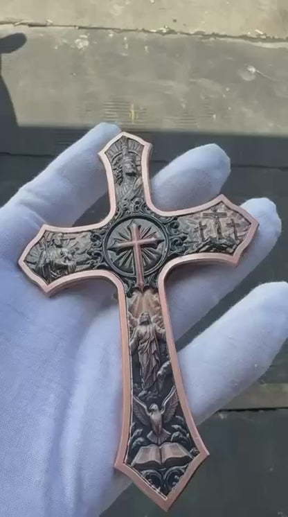 5 oz Copper High Relief Shaped Cross in Capsule (2500 Mintage)