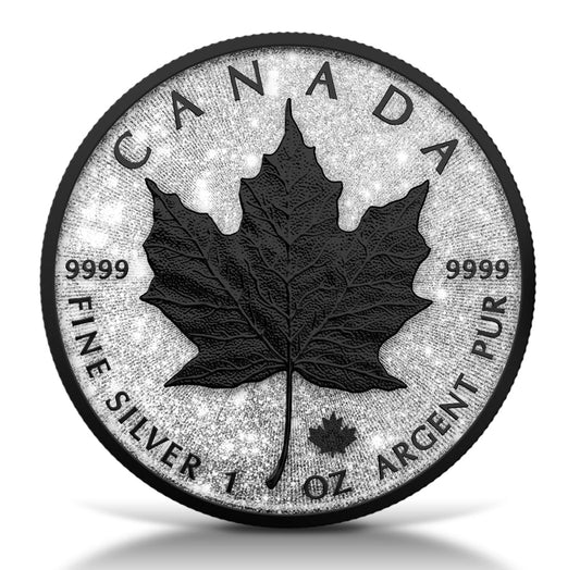 In Stock! SET 2025 Canadian Maple with Diamond Dust Maple Leaf Diamond Dust & Black Platinum