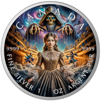 In Stock! 2025 Canada Maple Leaf The Puppeteer 1oz .9999 Silver Coin