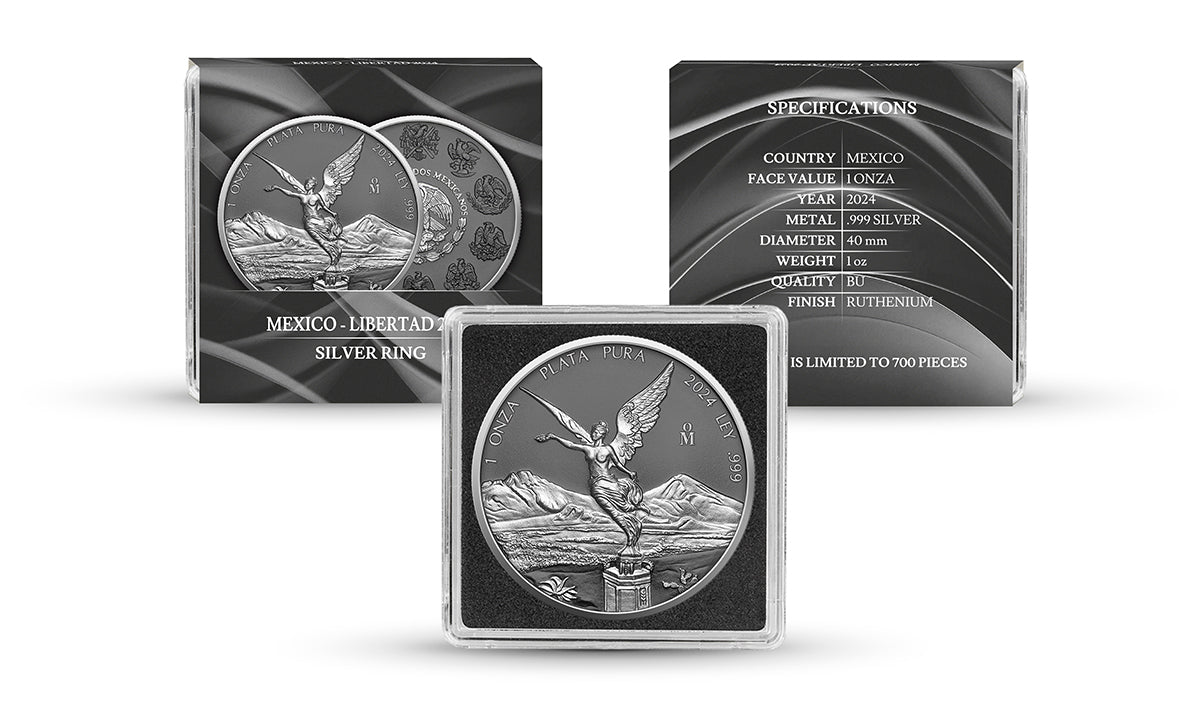 In Stock! 2024 Mexico 1oz .999 Silver Libertad Silver Ring Edition Coin
