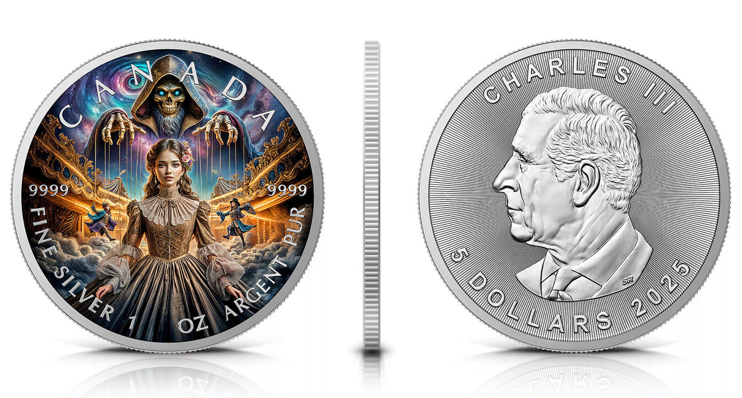 In Stock! 2025 Canada Maple Leaf The Puppeteer 1oz .9999 Silver Coin