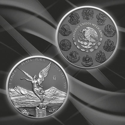 In Stock! 2024 Mexico 1oz .999 Silver Libertad Silver Ring Edition Coin